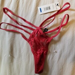 Red Lace Strappy Thong